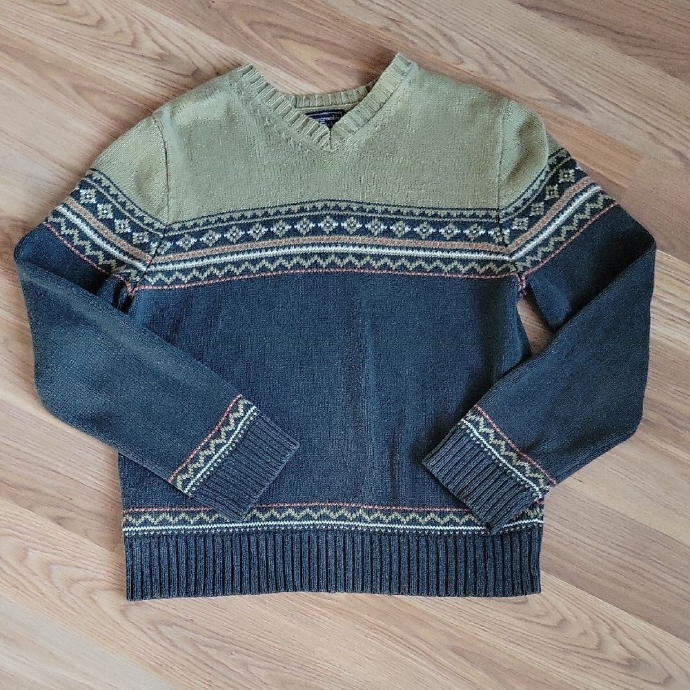 Vintage Abercrombie & Fitch Heritage Knit Sweater 90s Y2K Grandpa Core